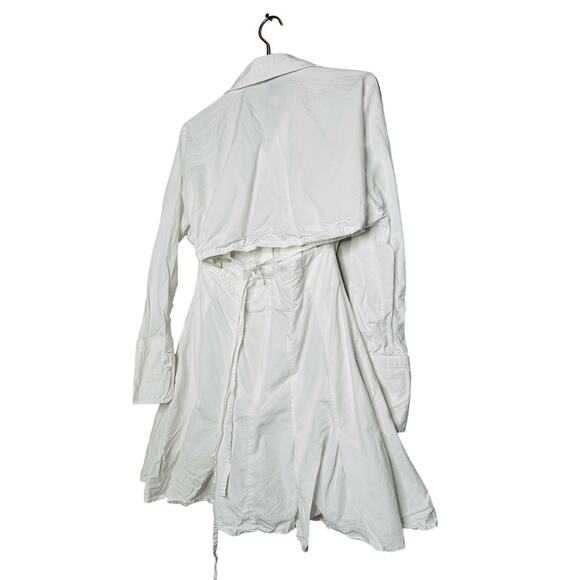 PATOU White Pleated Summer Tie Waist Button Down Top Shirt Dress Size EU 44 - Picture 7 of 15